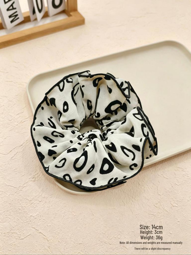 Elegant Leopard Print Double-Layer Hair Tie for Low Ponytails – High-Class Accessory