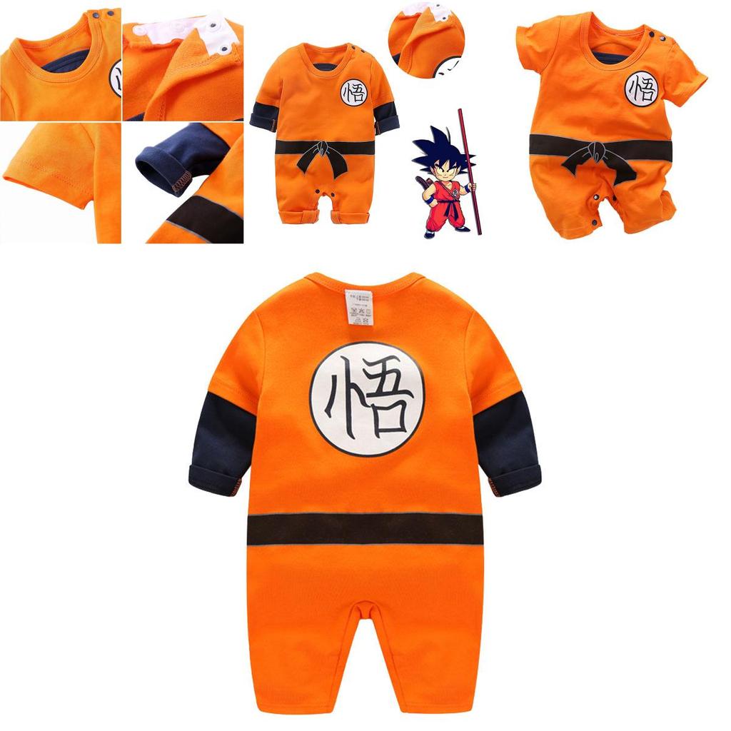 Adorable Newborn Baby Boys Dragon Ball Z Cosplay Romper Bodysuit For Halloween