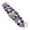 Purpurite, Iolite Gemstone 925 Sterling Silver Jewelry Bracelet 7-8"