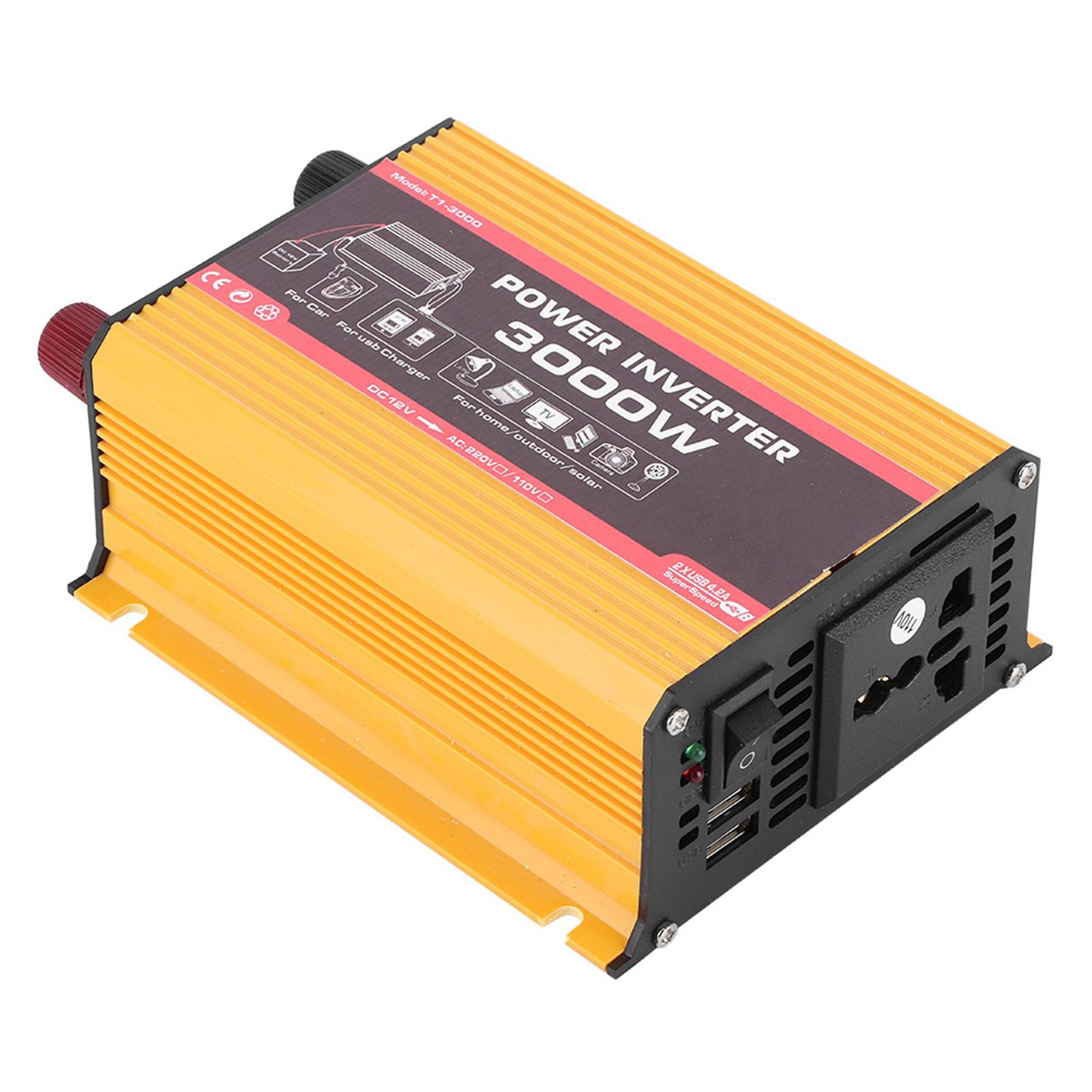 

Автомобильный инвертор 3000 Вт, двойной USB-автоматический преобразователь мощности, модифицированный синусоидальный трансформатор(DC12V AC110V )