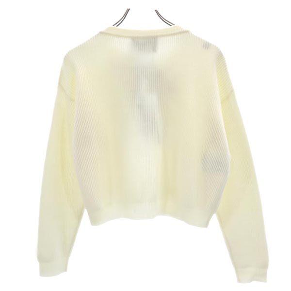 Unused BOUTIQUE MOSCHINO Wool Long Sleeve Knit Cardigan 40 Front Ribbon Women Used