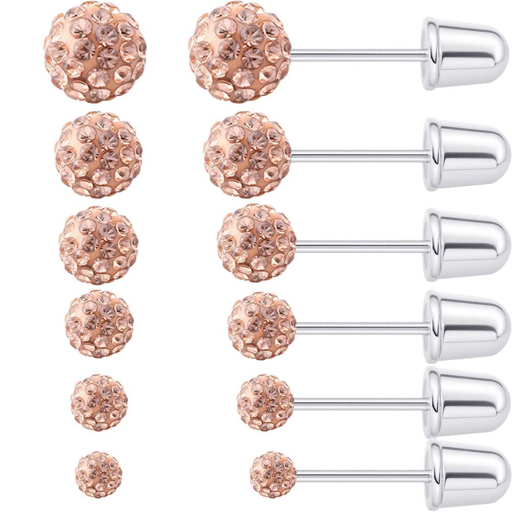 European Fashion Titanium Steel Diamond Ball Cartilage Earrings