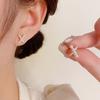 Fashion Sweet Tiny Micro Inlaid Rice Bead Cross Stud Earrings For Women Daily Commute