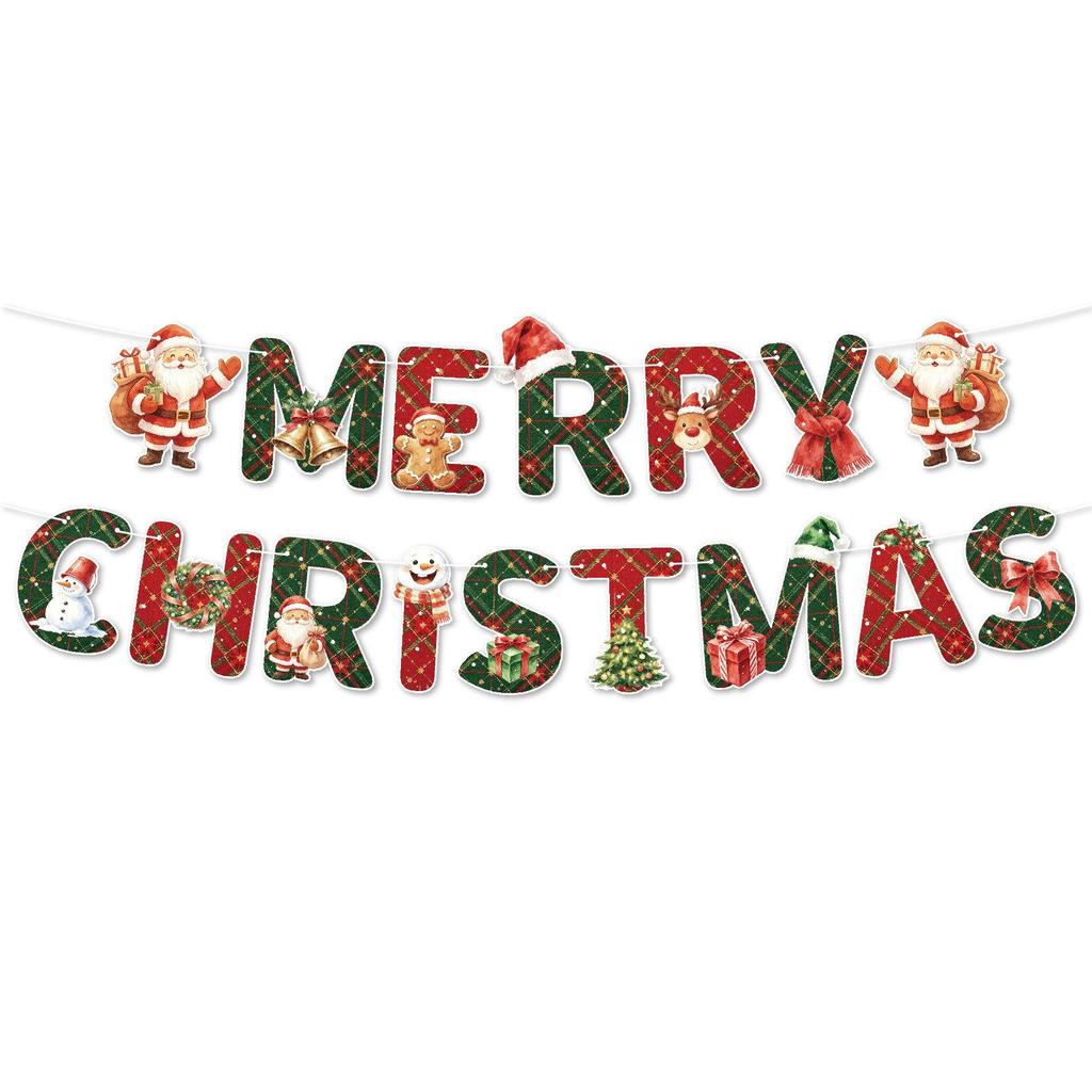 Cross-Border Christmas Garland Flag Banner for Party Decoration