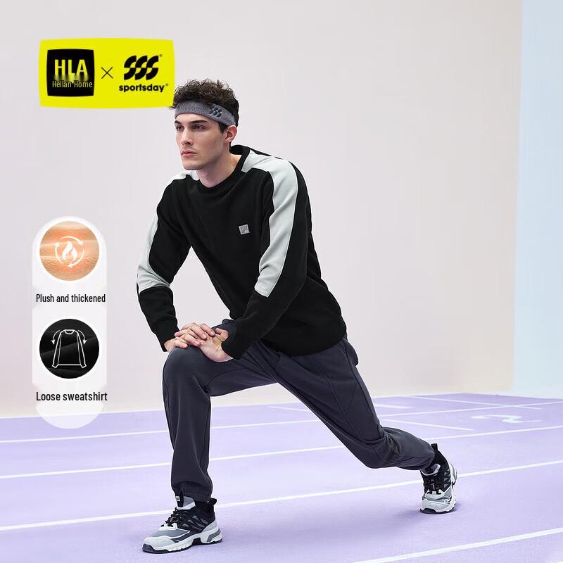 

HLA Men s Winter Fleece-Lined Loose Fit Pullover Sweatshirt XL