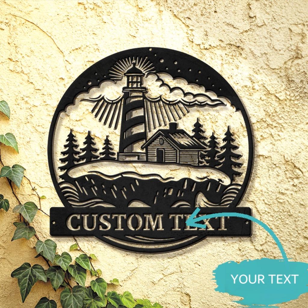 Vintage Lighthouse Metal Sign Nautical Wall Decor for Home Office