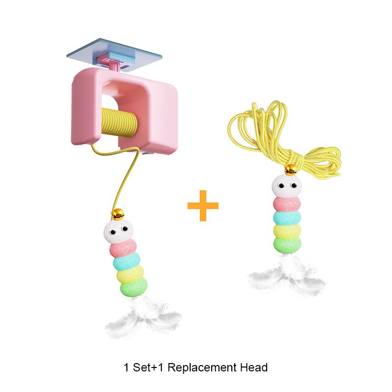 Katzenspielzeug Schaukel Klebrige Scheibe Elastisch mit Glocke Hängende Tür Katze Ärgern Seil Langes Seil Katze Ärgern Spielzeug Zubehör Haustier Kätzchen Spielzeug