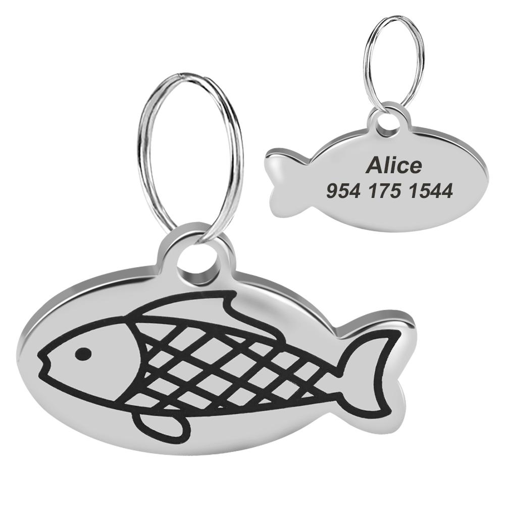 

Personalized Cat ID Tag Anti-lost Cute Puppy Kitten Nameplate Tags For Collar Necklace Cats Engraved Name Plate Cat Accessories S