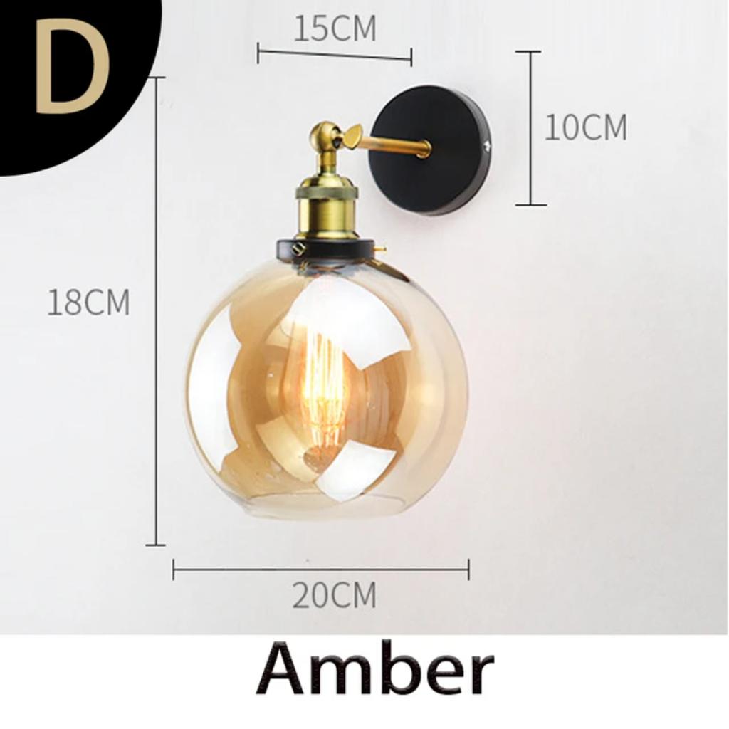 Ny Stilig Retro Vintage Industriell Loft Vegglampe med Klar Glasskjerm og Metall Trekant Ovalt Design - Vintage Industriell