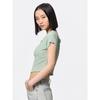 GU by Uniqlo BH Feel Cropped Raffung Off-Shoulder T-Shirt
