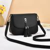 Solid Color PU Leather Tassel Shoulder Crossbody Bag Women Mummy Bag Versatile Practical Casual Fashi Handbag