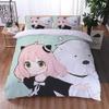 Anime Beautiful Girl Duvet Cover Set ,Cartoon Printed Patterned with Pillowcases, Soft Microfiber Quilt Covers for Girls