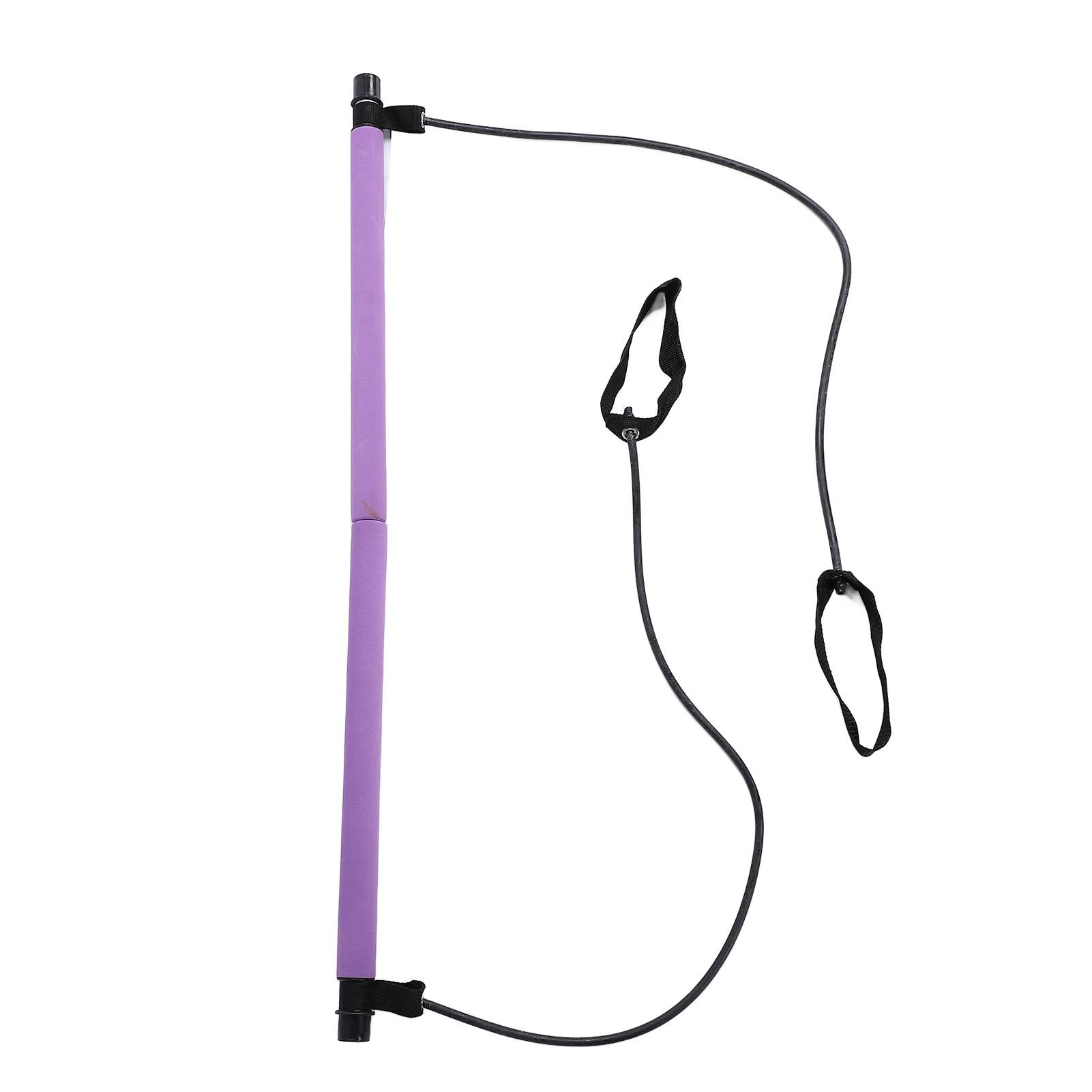 

Набор пилатес-бара с эластичными лентами для сопротивления Женский 2-секционный Портативный Пилатес Студия Тренировка Упражнение