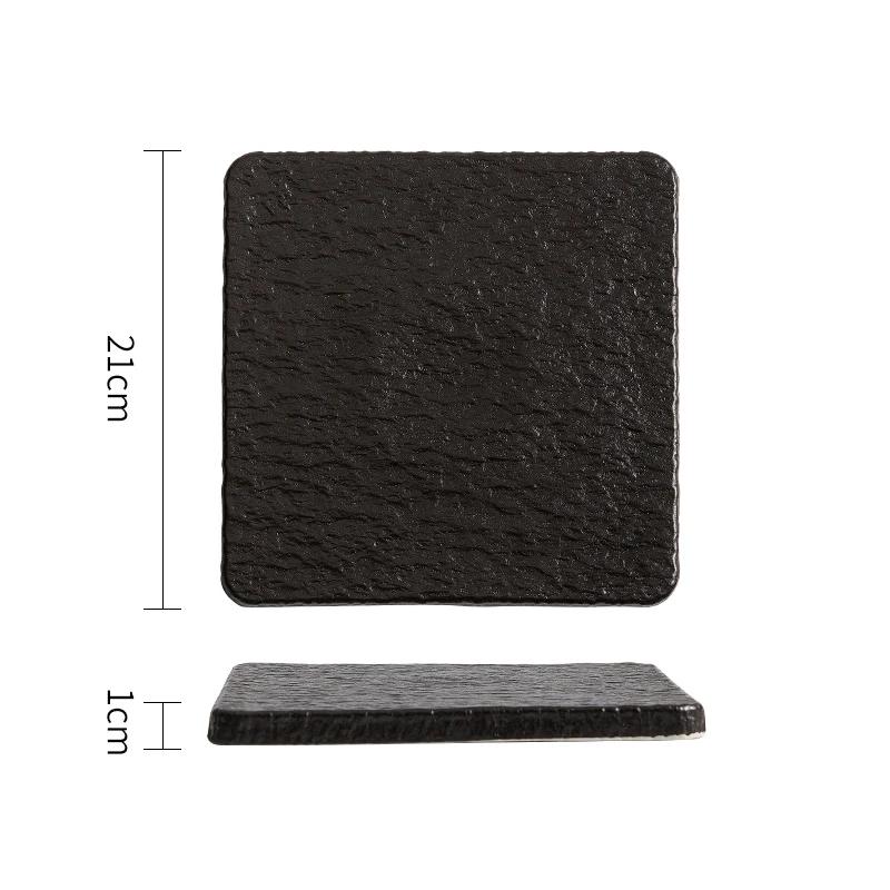 Stone Patterned Ceramic Plate Steak Plate Serving Plate Cake Plates Dessert Sushi Dish Molecular Cuisine Restaurant Tableware