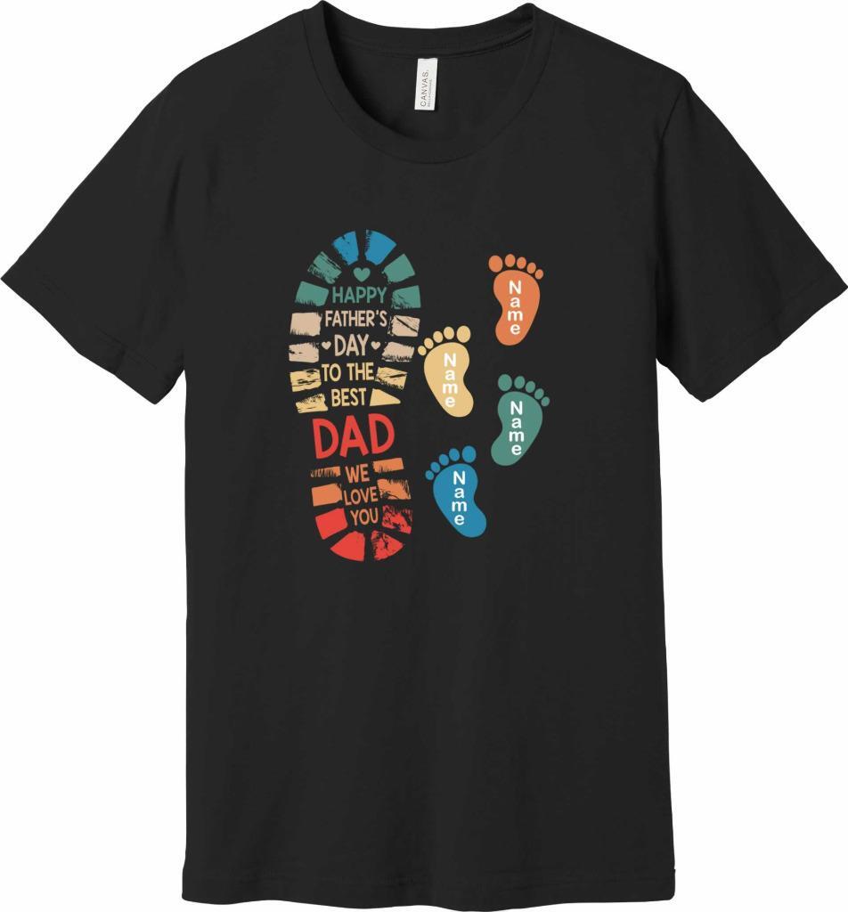 Personalized Kid s Names Happy Father s Day To The Best Dad T-Shirt Gift S