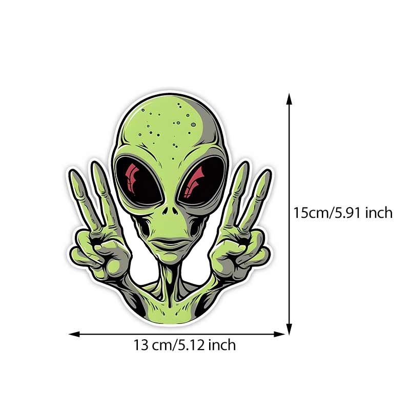 

Car Sticker Cool Alien Vinyl Decal Waterproof Rear Window Motorcycle Camper Bumper Truck Laptop Decoration TM272 A-15cm Longest Side