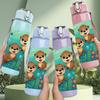 1PC Otter Couple Water Animal Pattern 750ml Color Plastic Sports Water Bottle Leakproof Flip Straw Lid Suitable for Sports Office Home Use