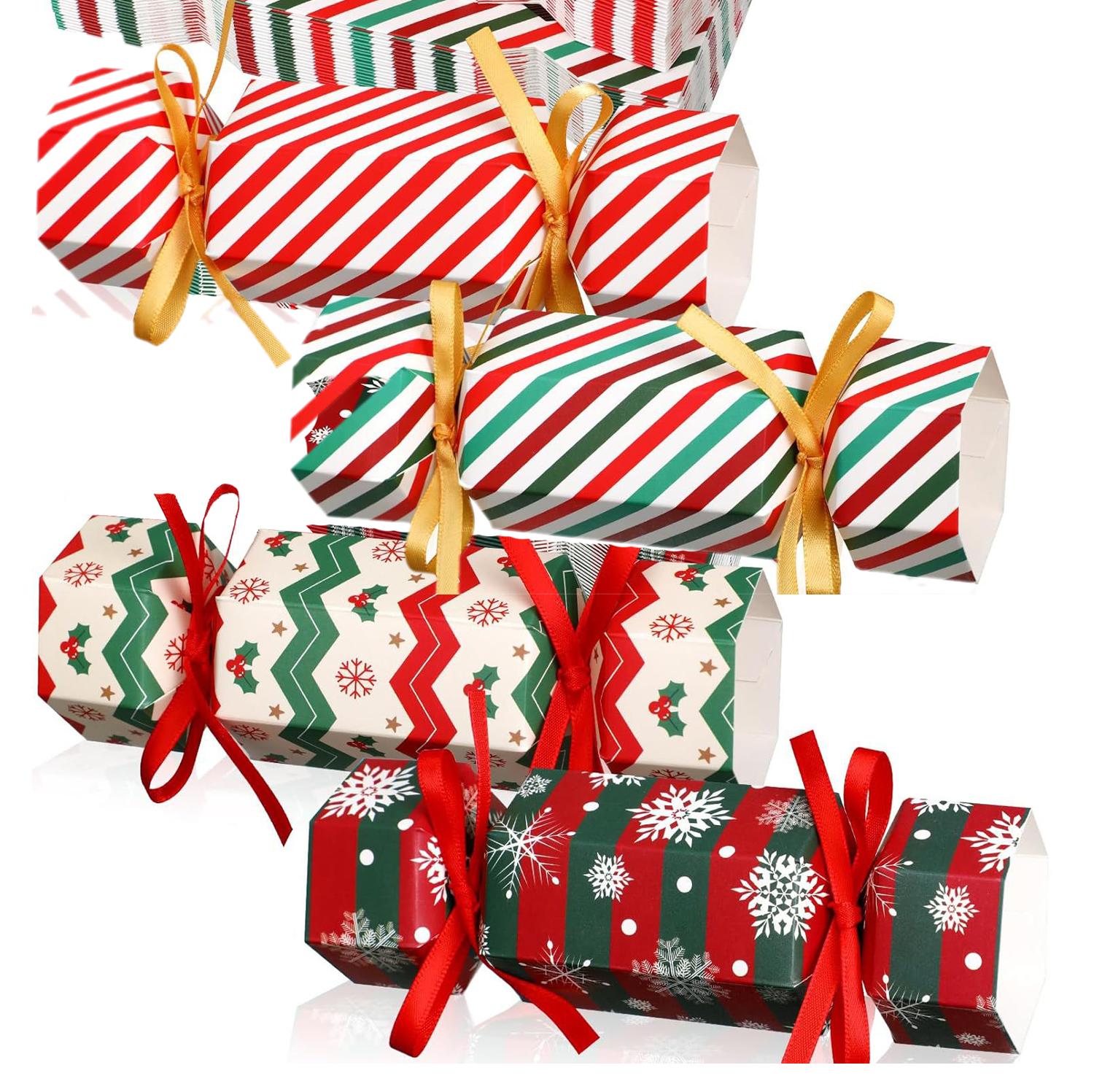 

4 шт. Шестиугольная рождественская коробка для конфет - Праздничная подарочная упаковка для свадеб и праздничных торжеств, Декор из бумаги премиум-класса