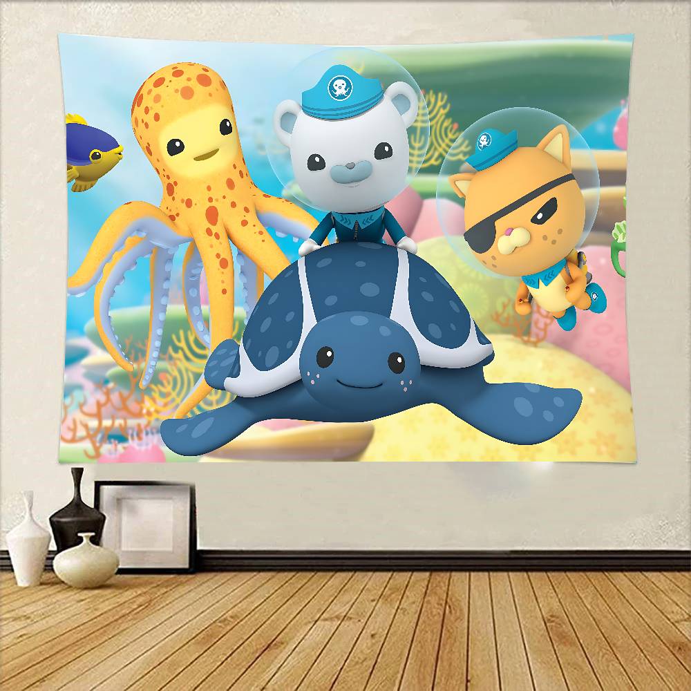 Kawaii OOctonaut Tapestry Wall Hanging Printed Polyester Tapestry INS Decoration Wall Decor