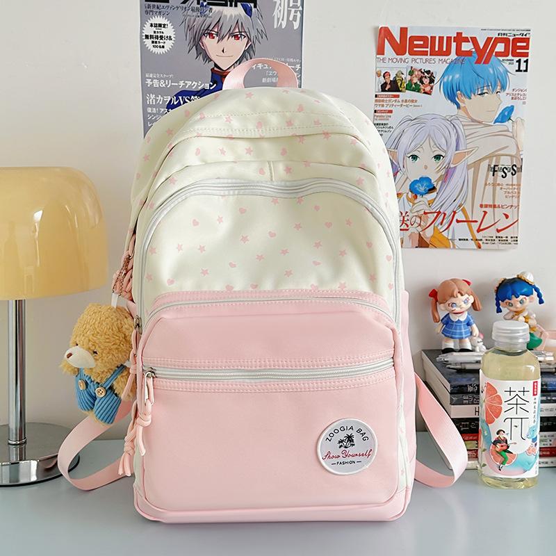 Elementary School Students Versatile Schoolbag Ins Niche High Value Fresh Polka Dot Backpack Korean Version Cute Sweet Wind Backpack