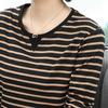 Damen Herbst Winter Langarm Übergröße Gestreifte Pullover Weiblich Frühling Locker Baumwolle Rundhals Lässige Oberteile