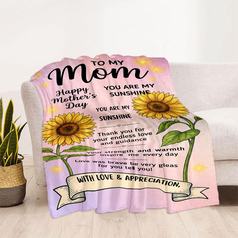 Mom's Heart And Love Blanket Suitable for Sofas,travel, Living Rooms Also a Good Gift for Friends and Family Suitable for All Seasons.
