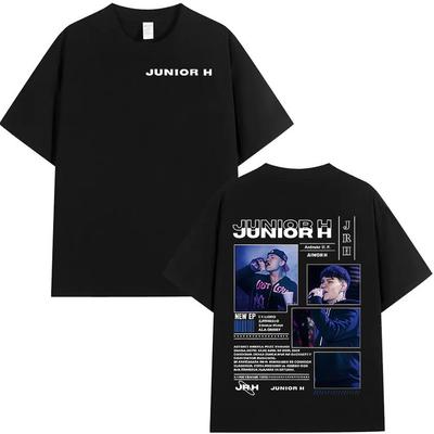 Rapper Junior H Sad Boyz 4 Live 2025 Album T-shirt Men's Fashion Oversized Short Sleeve T-shirts Hip Hop High Street Summer Tees