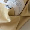 Clam round pouch _ Leather lemon cream