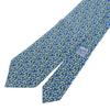 Great HERMES Tie All-over Logo Print Blue Green Multi Silk Mens 5089 PA Used