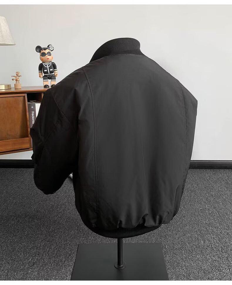 Męska Zimowa Bawełniana Kurtka Baseballowa ze Stójką - Ciepła i Wszechstronna, Luźny Krój