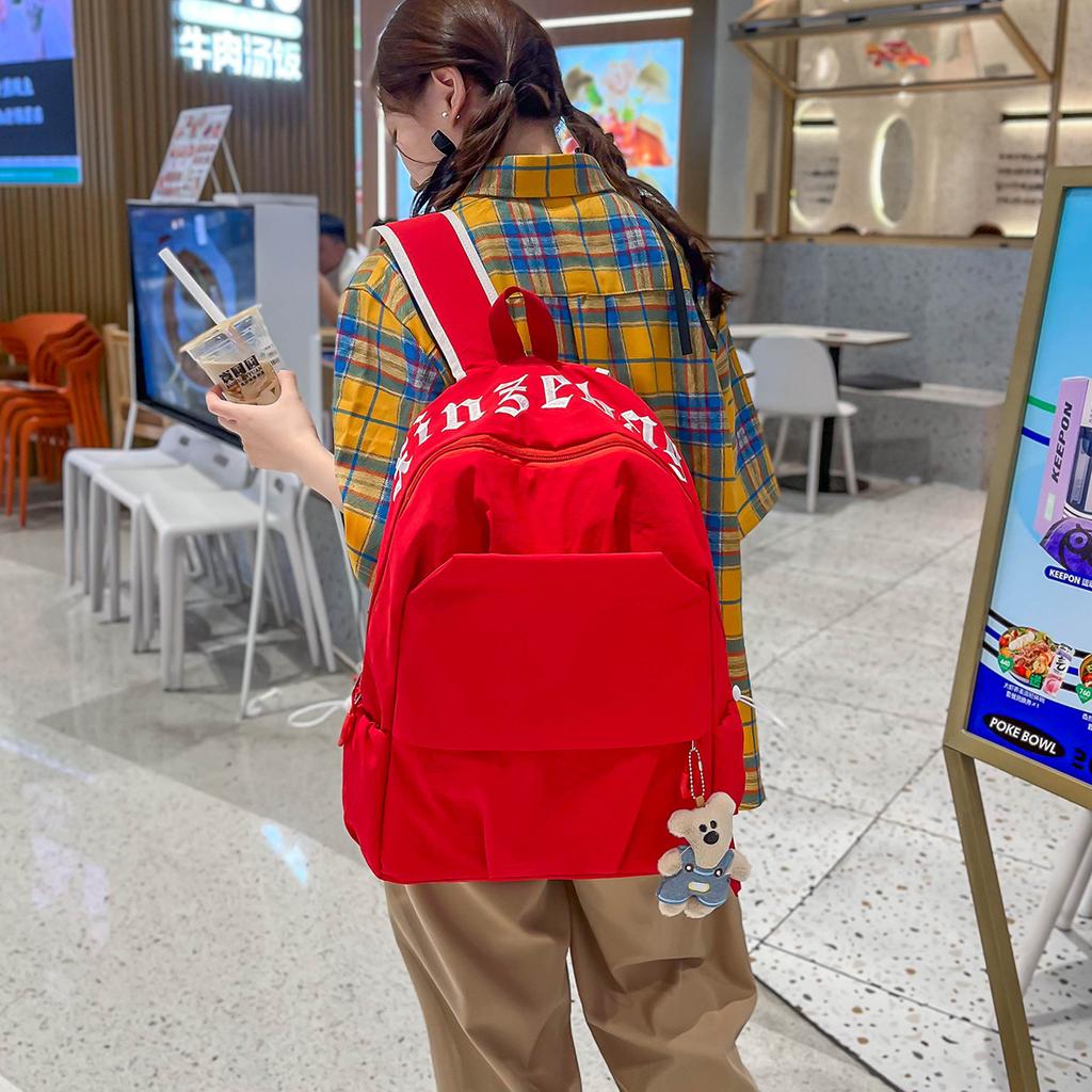 Schoolbag new cute backpack large capacity high value schoolbag 1011 new autumn and winter men's and women's casual cream backpack