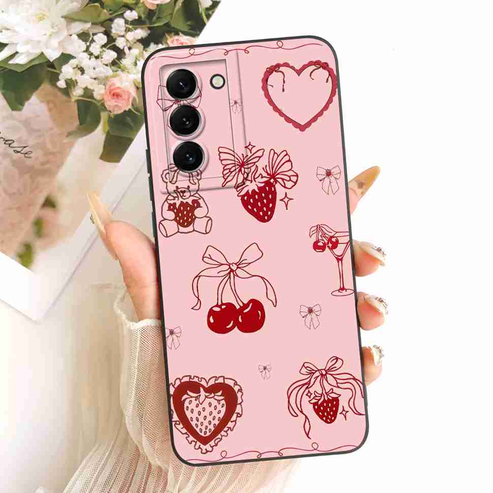 For Samsung Galaxy S22 Plus 5G Case Cute Cartoon Cat Flower Soft Back Cover For Samsung S22 Plus S22+ 5G SM-S906B Phone Cases