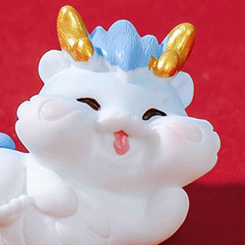 Dragon Figurine Car Dashboard Decor - Exquisite Tabletop Ornament for Home and Office