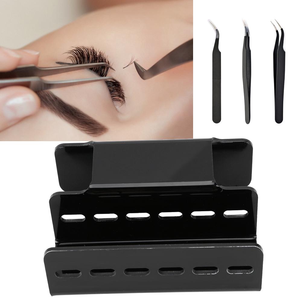 False Eyelashes Grafting Tweezers Stand Holder Rack Eyelash Extension Tweezers (White)