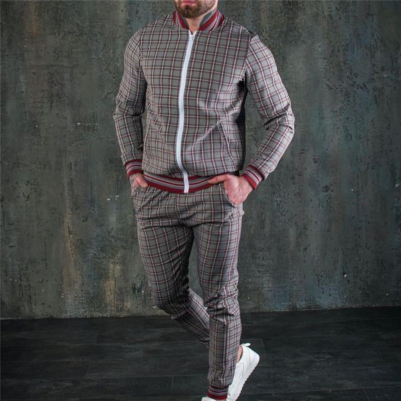 

Джентльмен 3D Print Спортивные костюмы Куртка + Брюки Мужчины На открытом воздухе Фитнес-костюм Джоггер Повседневная уличная одежда Мода Мужские комплекты