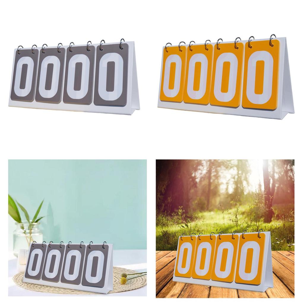 Sports Scoreboard Score Counter Competition Scoring Board Compact 4 digits Score Keeper Flip Score Board for Outdoor Baseball