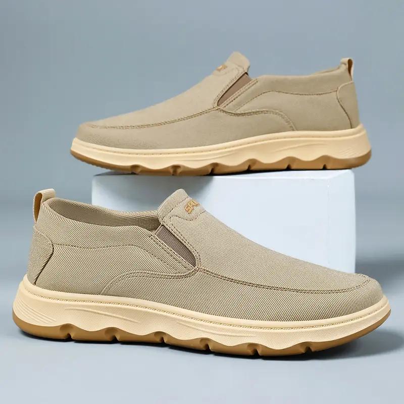 

Men s Casual Canvas Shoes Breathable Single Shoes British Style Bean Bean Shoes Slip-On Dad Shoes Comfortable All-Seas Foot... 44 хакі