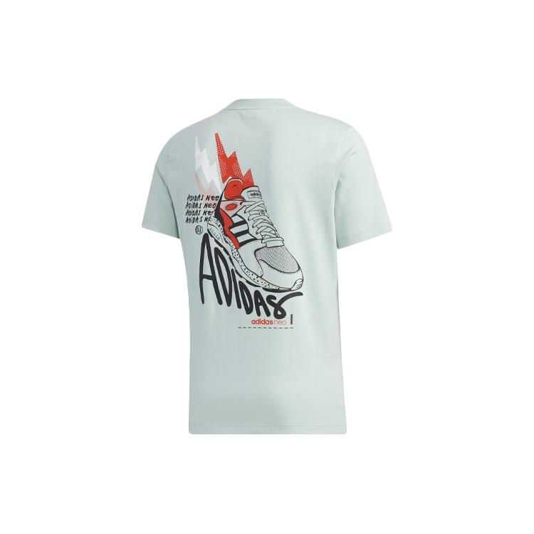 adidas neo Cartoon Printing Round Neck Casual Sports Short Sleeve Green Men s GJ8888 XXL