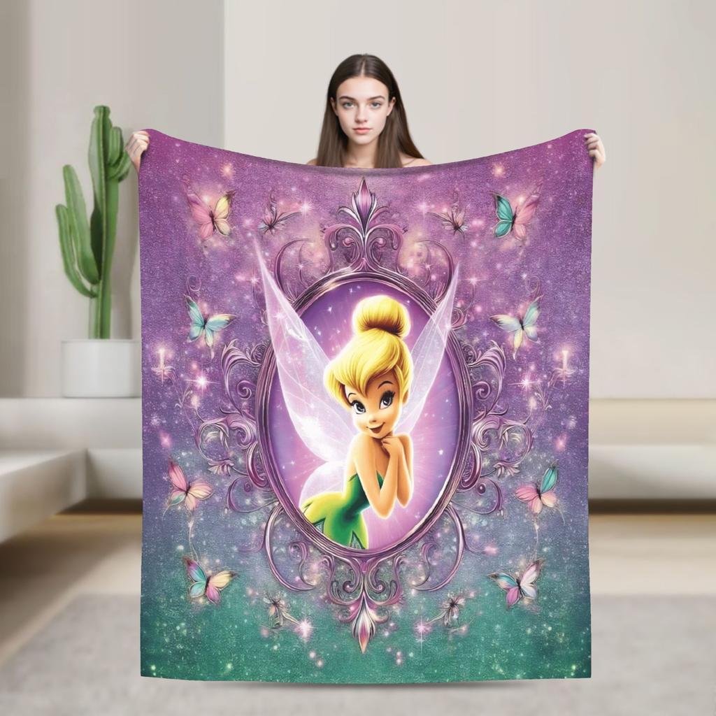 Tinker Bells Flannel Blankets Winter  Soft Warm Bedding Throws for Girls Boys Living Room Graphic Bedspread Sofa Bed Cover