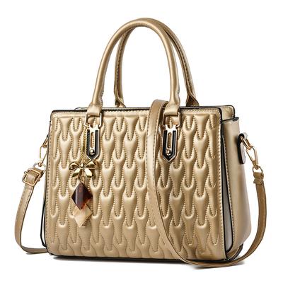 Embroided Thread Middle-age Handbag for Women Shoulder Bag Pendant Top-handle Bag Large Capacity Crossbody Bag