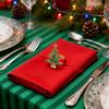 1-40PCSChristmas Tree Napkin Ring Holders Festive Dining Table Accessories Holiday Party Supplies for Restaurant Home Decoration