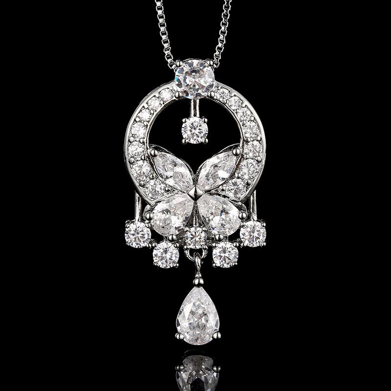 Set Earrings Necklace Fairy Diamond Butterfly Fashion Temperament Versatile Commuter Retro