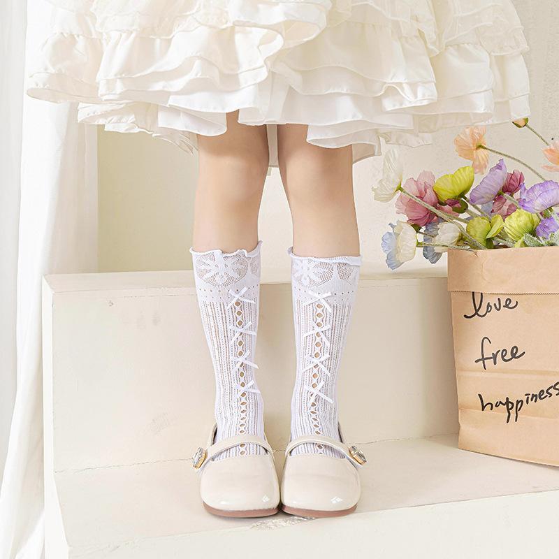 Children Flocking Hair Hair Christmas Cute Girl Hollow Out Tube Fishnet Stockings Sweet Girl Stockings