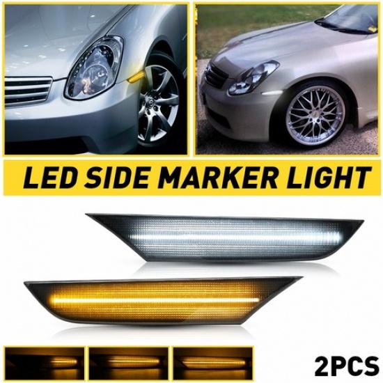 Pair For Nissan 2001-2006 Skyline V35 Sedan LED Turn Signal Side Marker Lights