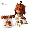 DIY Animal Hood Hat Halloween Crochet Kit, Skull Spider Bat Beginner Friendly Yarn Kit Spooky Pumpkin Earflap Craft for Adults Teens, Autumn
