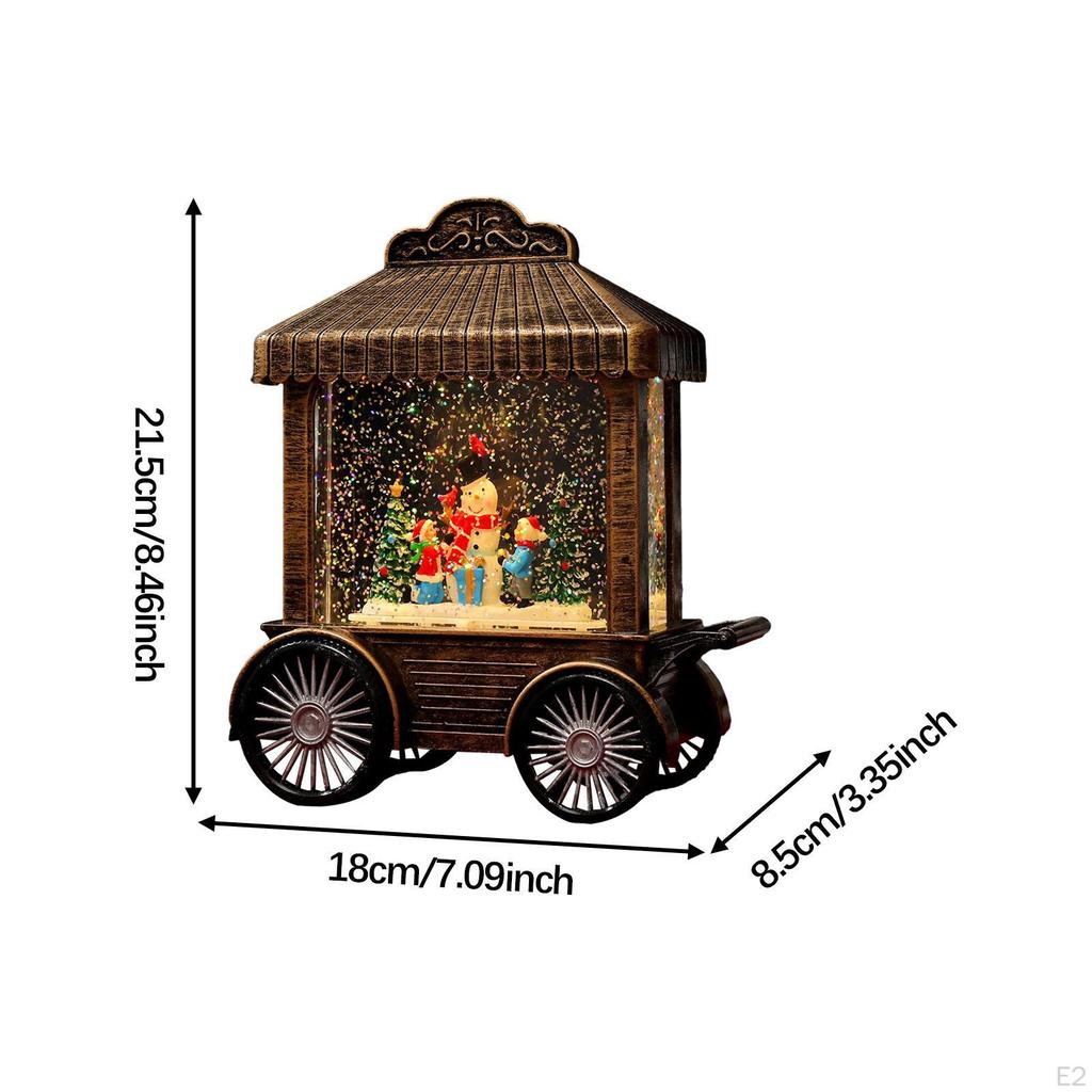 Christmas Musical Snow Globe Decoration Music Box Snowman Glittering for Table Centerpiece