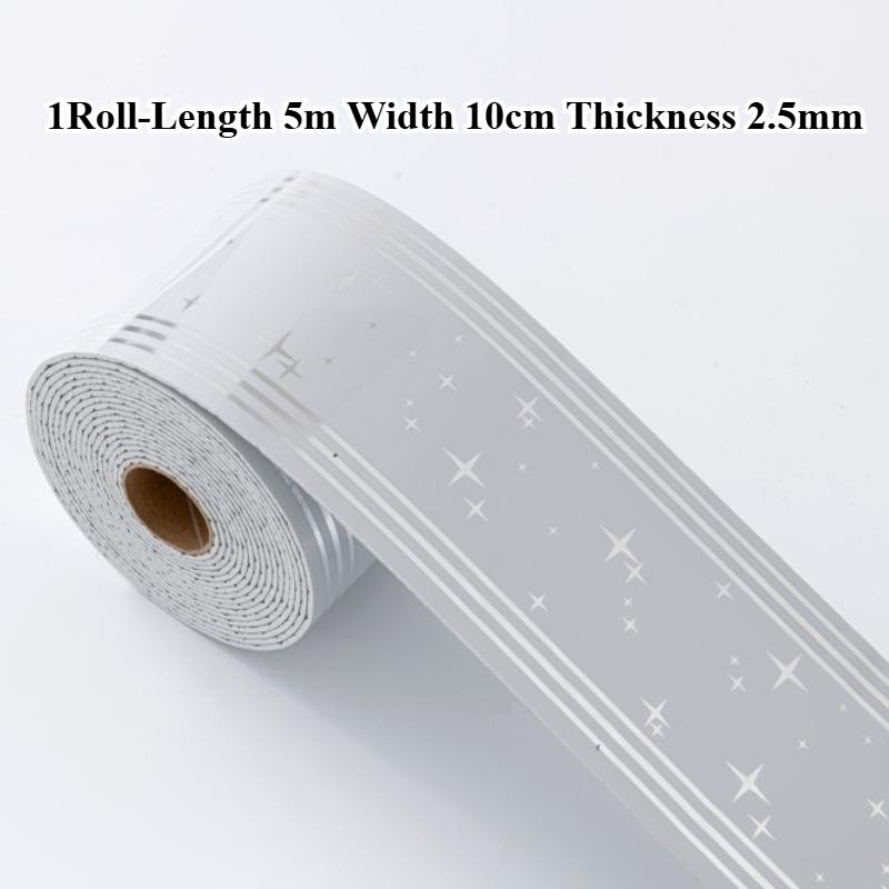 

2 Rolls Self-Adhesive Waistline Printed Tape Foam Self-Adhesive Corner Trim for Ceiling Office Living Room Door Frame 5m-2Rolls