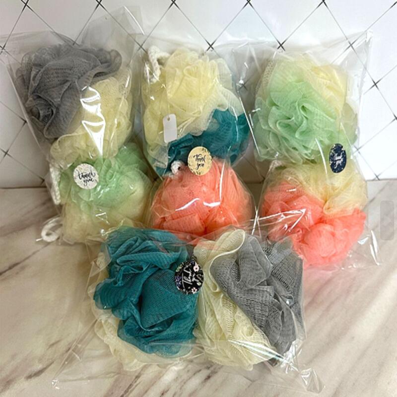 Two-tone foam shower ball large shower brush 2 sets of 4 [WC1CD2F]