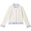 Girls' Academy Style Plaid Patchwork Knit Cardigan