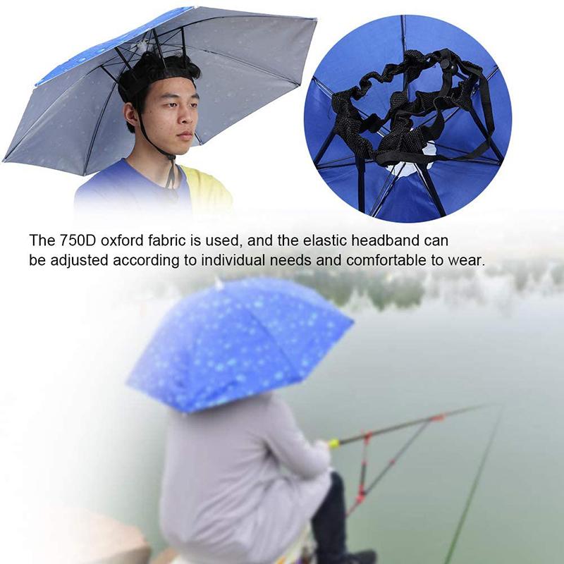Umbrelă de ploaie portabilă Protecție UV Pălărie umbrelă de cap Pliabilă Exterior Călătorie Pescuit Parasolar Impermeabilă Șapcă de camping Articole de acoperit cap